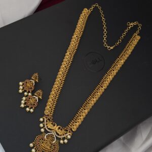 Premium matt lakshmi haram with earings 