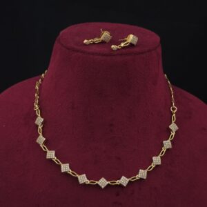 Premium matt ad stone necklace with earing 