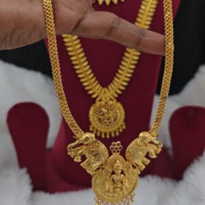 Premium quality godess lakshmi foaming necklace comes real gold tone