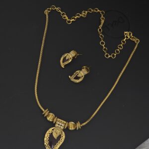 premium matt mango necklace with earings