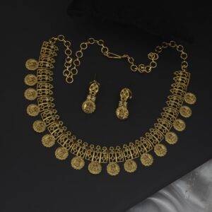 Premium matt nagas necklace with earings 