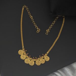 premium foaming ad stone lakshmi coin necklace 