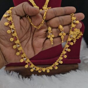 premium foaming ad stone necklace with earings