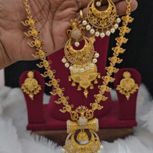 premium matt ad stone necklace with earings 