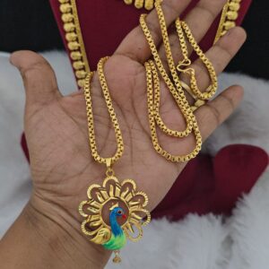  Premium  foaming 32 inch peacock enamel dollar chain 