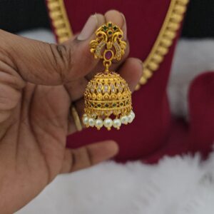 Premium matt peacock jhumka 