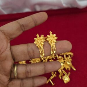 premium foaming flower chain drops earings  