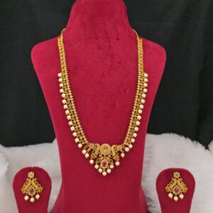 premium matt peacock haram with earings 