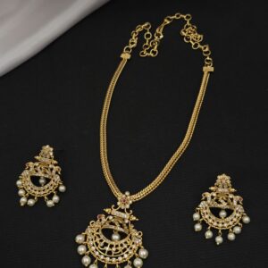 premium matt thickline necklace with earings 