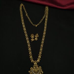  Premium matt peacock haram with earings