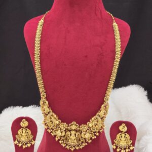 Premium matt lakshmi haram with earings