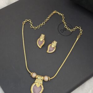 Premium matt necklace with earing