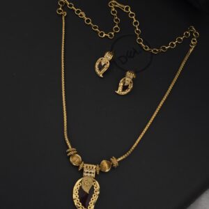  Premium matt palak neckless with earing