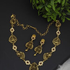 Premium matt necklace with earings 