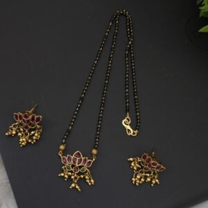  premium matt kemp lotus black beats necklace with earings 