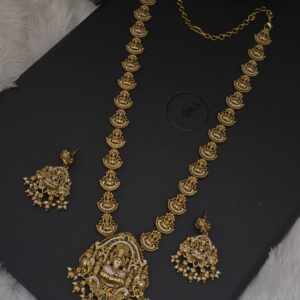 premium matt lakshmi long haram with earings 