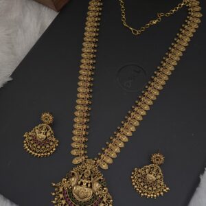  premium matt lakshmi long haram with earings