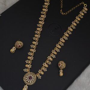 premium matt long haram with earings 