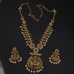  premium Matt lakshmi necklace with earings  