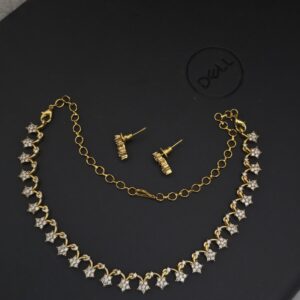  premium Matt diamond replica necklace with earings