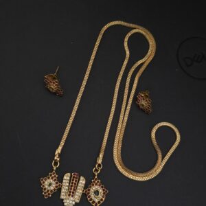 premium  Matt 28 Inch dollar chain with earings 