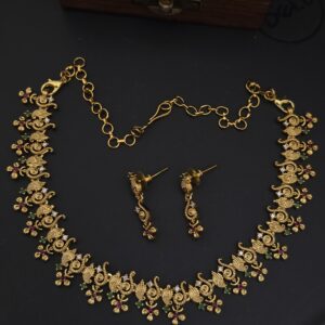 premium  Matt ad stone necklace with earings 