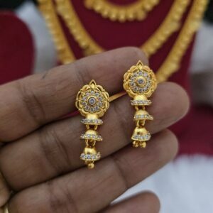 Premium foaming ad stone jhumka 