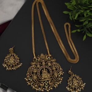 Premium matt 32 inch dollar chain with earings