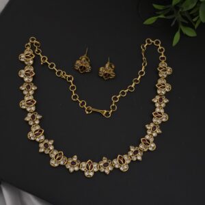 Premium matt stone necklace with stud 