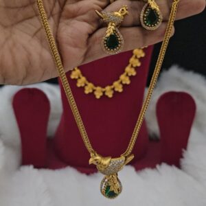 Premium matt kurivi thickline necklace with earings