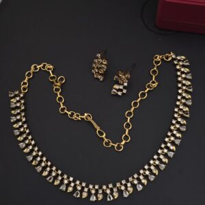  premium matt diamond replica necklace with earings 