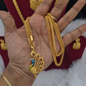 Premium foaming 28 inch peacock enamel dollar chain 