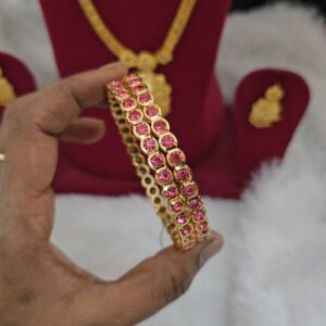   premium impon pink ad stone bangle