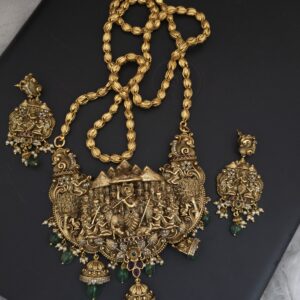 Premium matt 36 inch dollar chain with earings