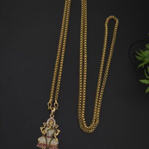 Premium foaming 36 inch AD stone lakshmi dollar chain