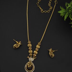premium matt bird necklace with earings 