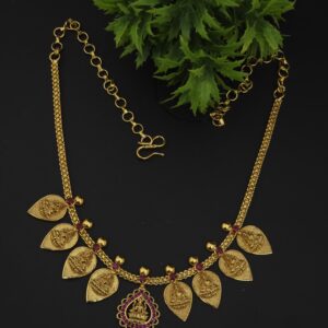 premium foaming ruby stone lakshmi necklace