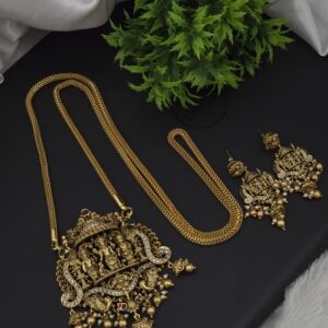  Premium Matt 36 inch dollar chain with earings