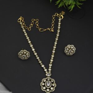 premium matt ad stone necklace with stud 
