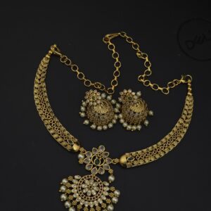 Premium Matt guntan necklace with earings 