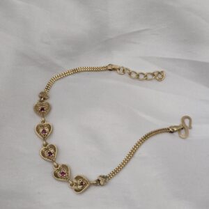Premium impon AD stone heart bracelet