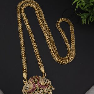 Premium foaming 30 inch AD stone peacock dollar chain