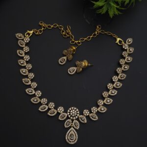  Premium Diamond look necklace with stud
