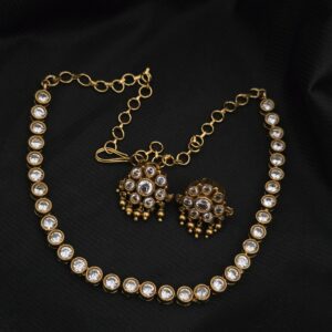 Premium matt pongal offer ad stone necklace with earings