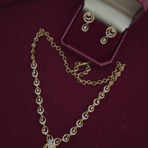 Premium quality diamond replica necklace with stud