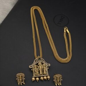  premium matt 32 inch ramar dollar chain with earings  