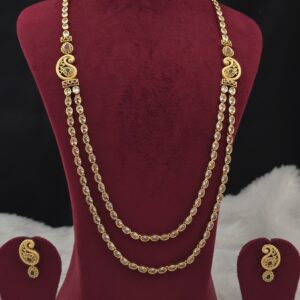 premium matt uncut diamond rani haram with earings