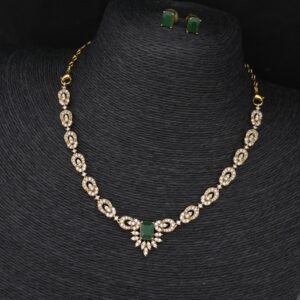 Premium matt ad stone necklace with earings 