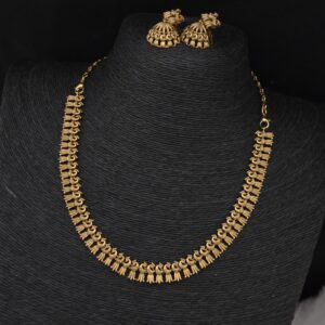  Premium matt necklace with earings