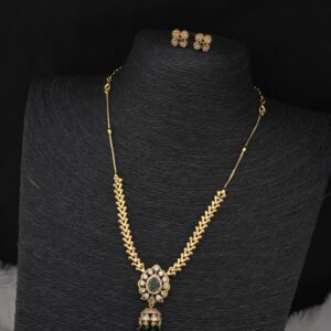  Premium matt Ad stone necklace with earings 